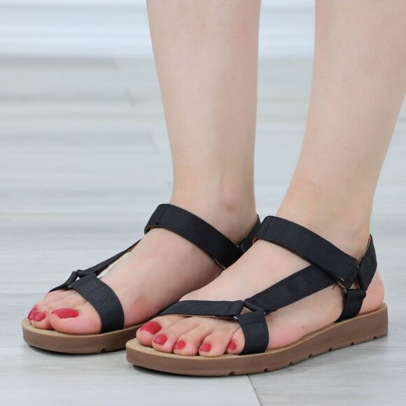 Womens Strappy Sandals Comfortable Sole Adjustable Summer Shoes For Land / Water - Picture 6 of 13